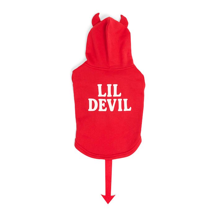 Petco Lil' Devil Pet Costume Hoodie Large - Halloween Dog Cat Costume with Horn & Tail, Easy Pull-On Design (Size L)