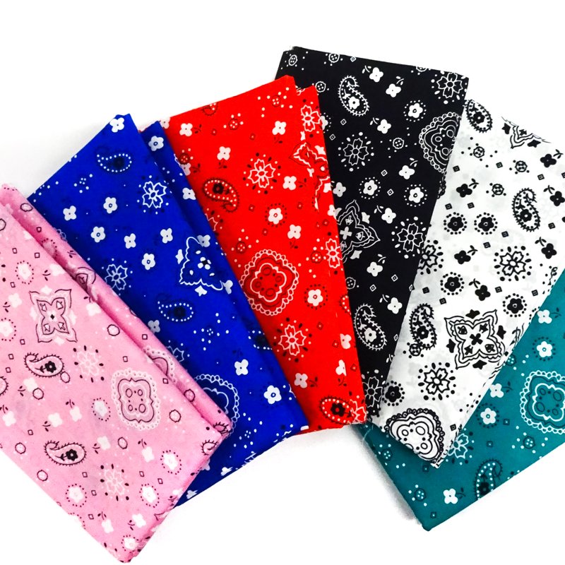 Cotton Bandana Fabric - 3 Yards Red Printed Craft & Sewing Material