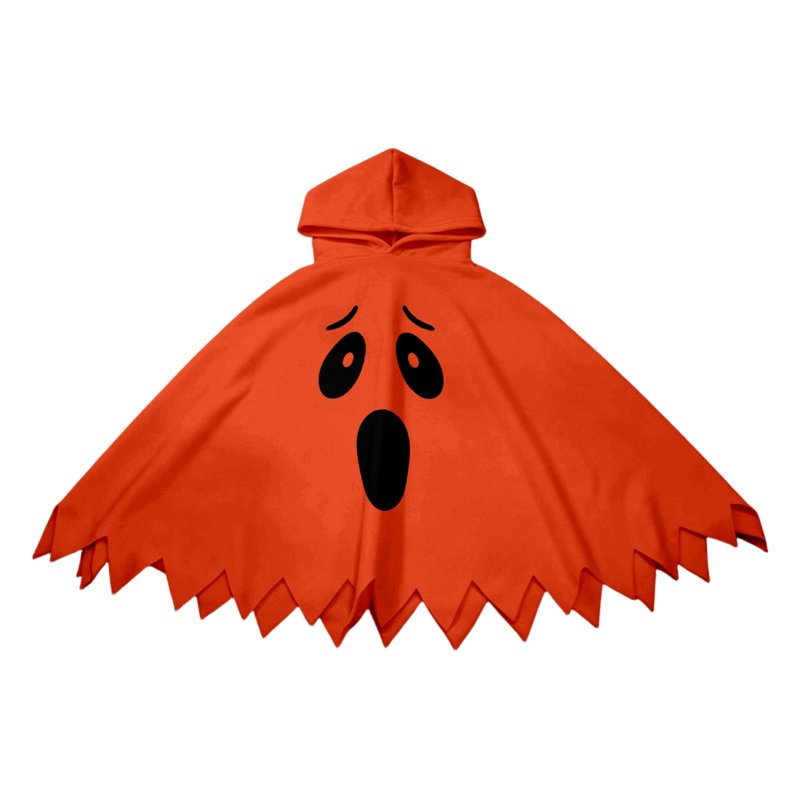 Kids Halloween Costume Ghostface Hooded Cape Dress Up Clothes - Orange, 4-6 Years (Fancy-Dress Costumes)