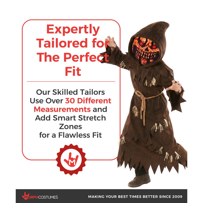 Kids Pumpkin Monster Brown Halloween Costume XL for Boys - Fancy Dress