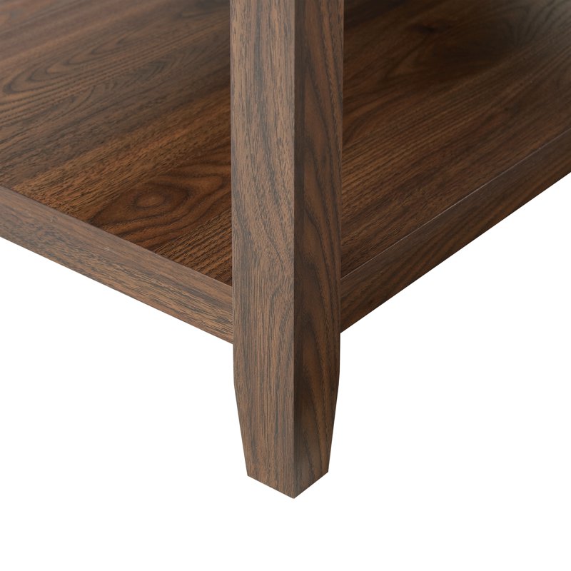 Walnut Finish Coffee Table with Shelf - 42 in L x 18 in H