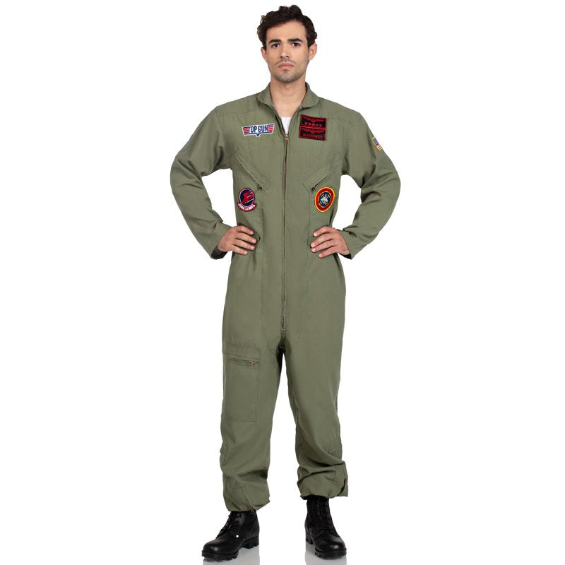 Men's Top Gun Flight Suit with Interchangeable Badge Patches - XL