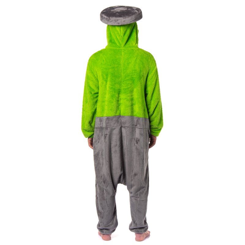 Green Sesame Street Adult Pajama Union Suit with Hood - 2X/3X