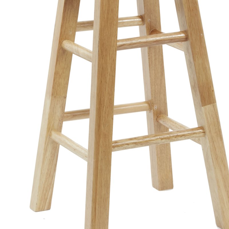 29" Backless Wood Barstools - 2 Pack, Natural Finish