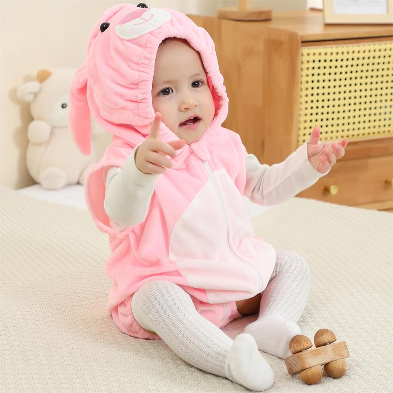 Baby Girl Rabbit Halloween Cosplay Costume 12-18 Months - Animal Snowsuit