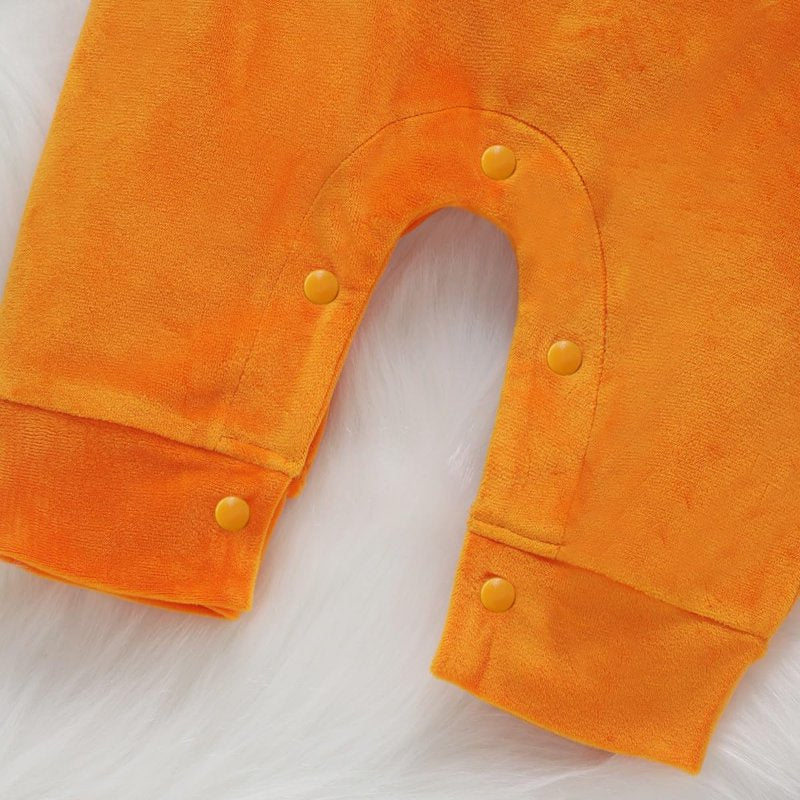 Baby Pumpkin Halloween Costume Set with Jumpsuit Hat and Shoes - Variation #02 (6-12 Months)