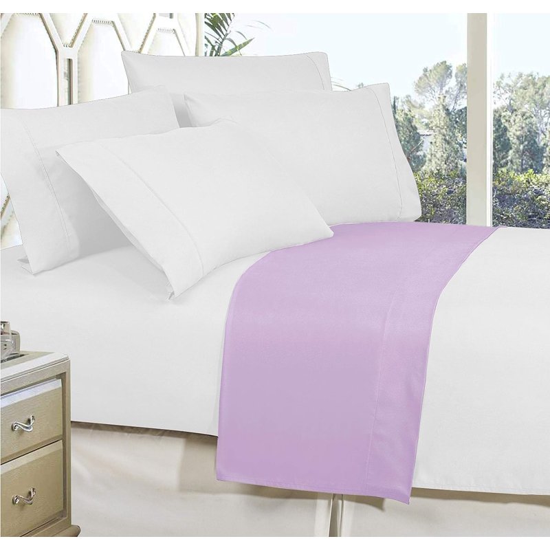 Full Lilac 1500 Thread Count Microfiber Flat Sheet - Hotel Quality Bedding