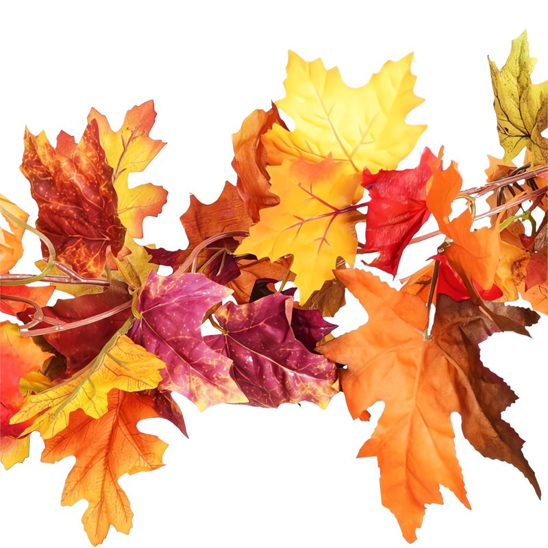 Autumn Maple Leaf Garland Thanksgiving Decor H - 78.7 Inch Artificial Fall Wreath for Door Wall Window
