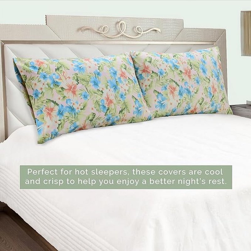 King Magnolia Ultra Soft Floral Pint Pillowcases Set of 2 - Microfiber, Hotel Quality