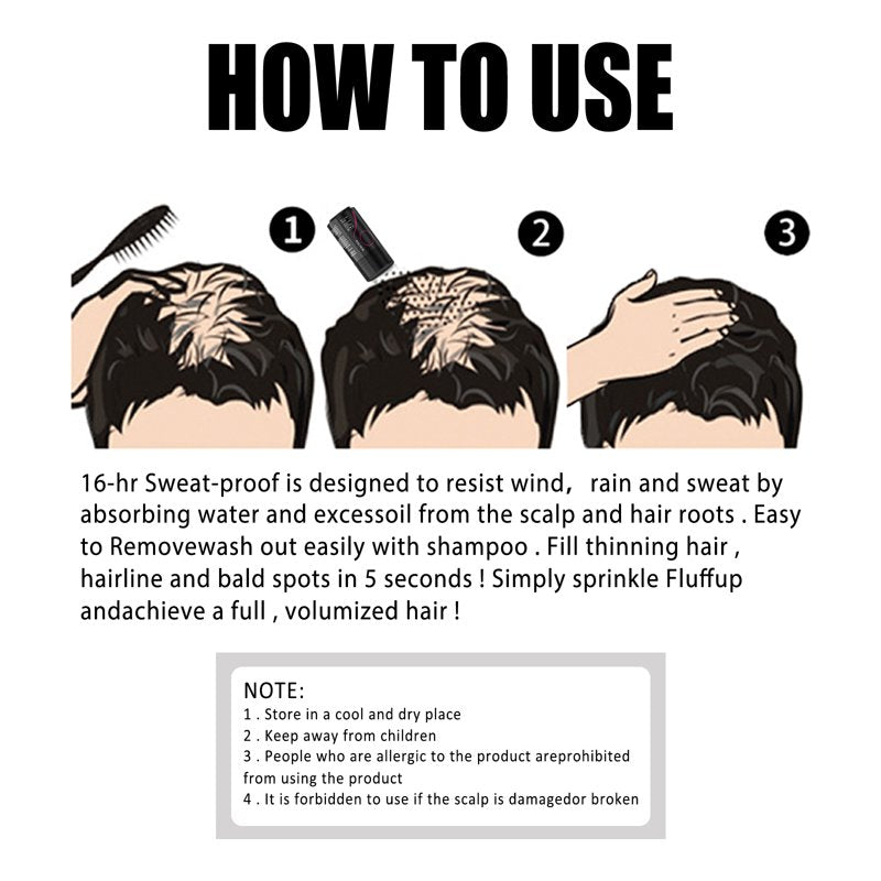 Dark Brown Hair Building Fibers Powder - Instant Volume for Thinning Hair