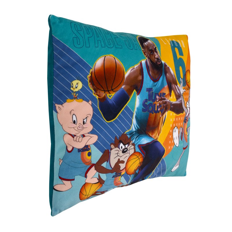 Space Jam Toddler Plush Pillow - Blue and Orange Sports Decor