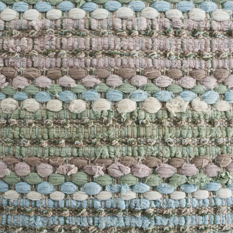 Decorative Throw Pillow - Green/Blue Striped Cotton Blend, 18x18 Inches - Variation of Green