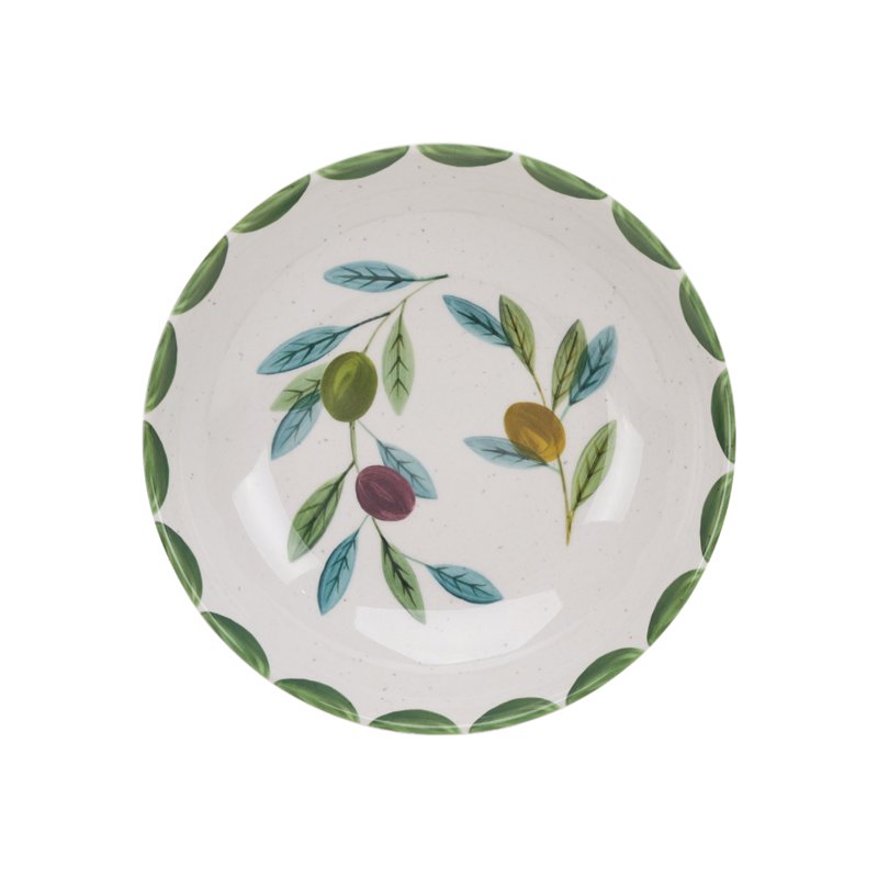 Reusable Bamboo Melamine Dinner Bowls - Olive Beige, 2 Pack