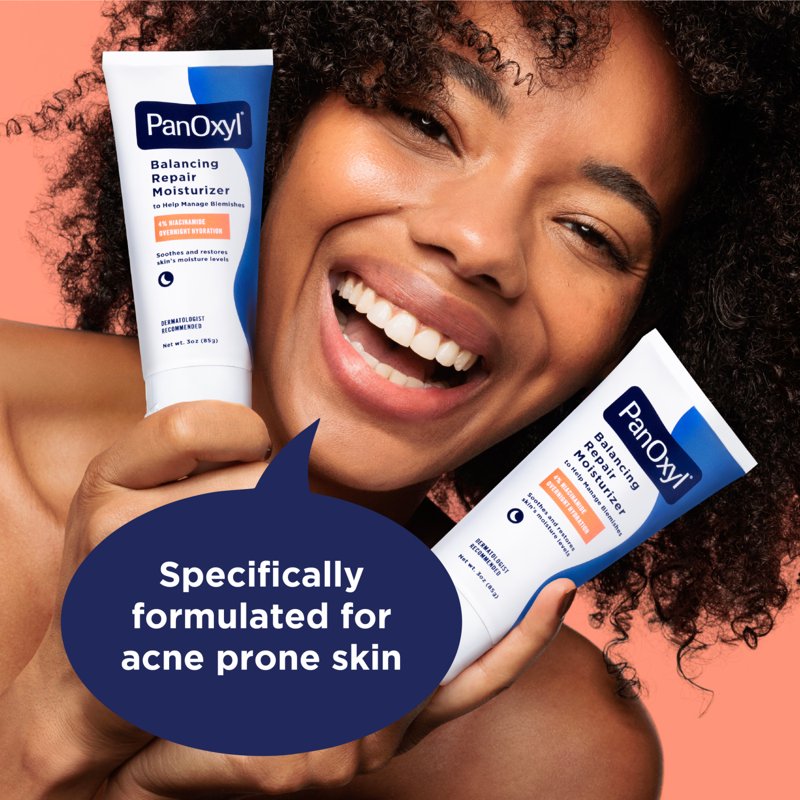 Balancing Night Moisturizer with Niacinamide and Ceramides for Acne-Prone Skin