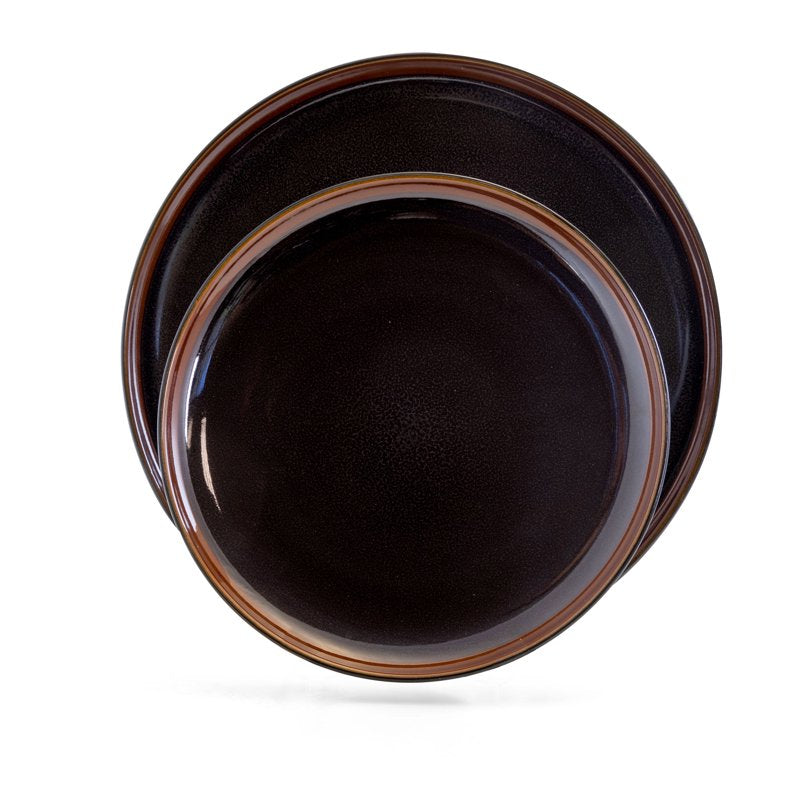 Midnight Beach 16-Piece Dinnerware Set - Metallic Black