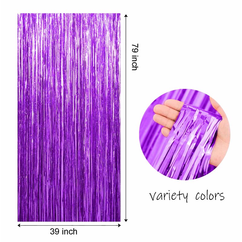 Rose Red Foil Fringe Curtain 3-Pack for Events - Birthday, Wedding, Party Decor
