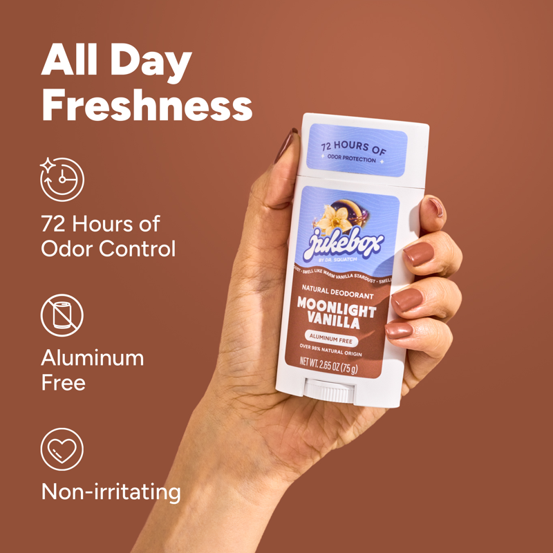 Natural Deodorant Stick for Women, Aluminum-Free 72-Hour Protection, Moonlight Vanilla, 2.65 Oz