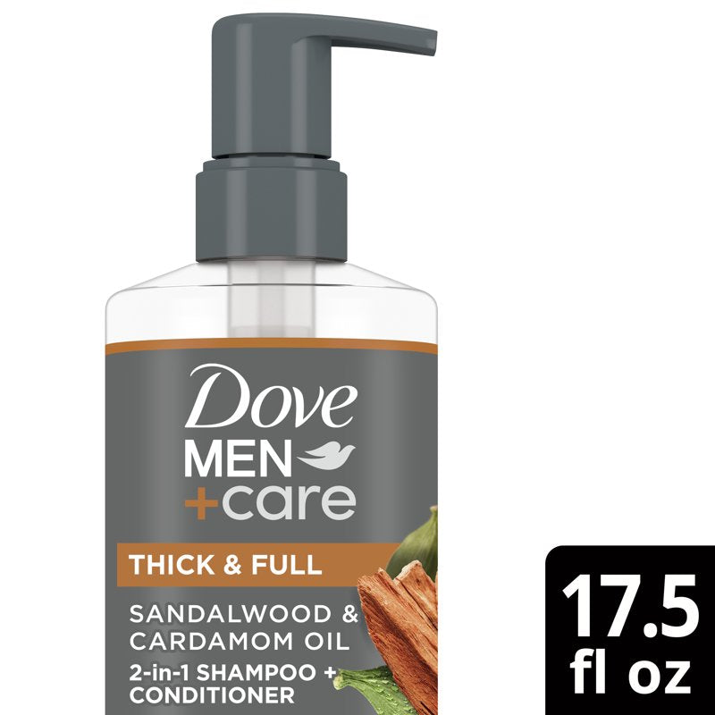 2-in-1 Shampoo and Conditioner for Men - Sandalwood & Cardamom Oil, 17.5 oz