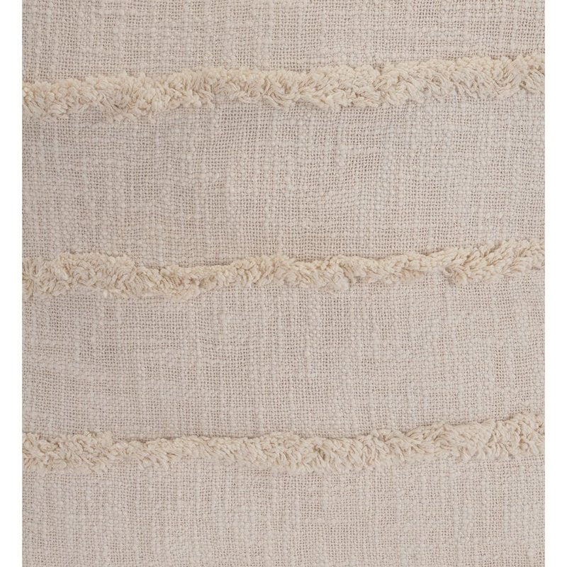 Cotton Pillow Set of 4 - 20x20 Inches with Polyester Insert - Beige, LR Home Rory