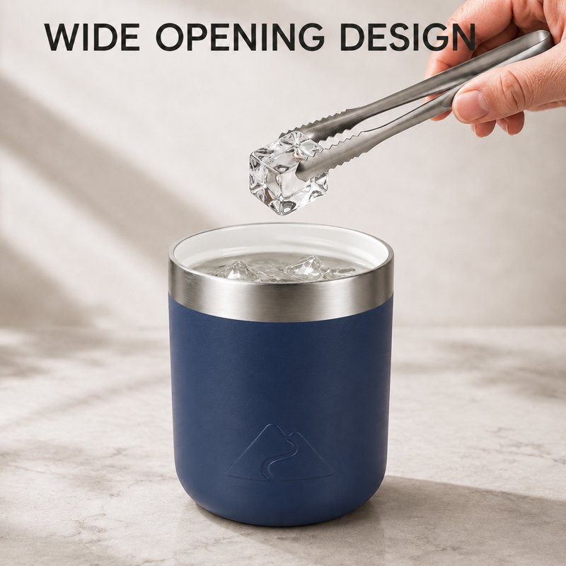 10oz Ceramic-Lined Stainless Steel Lowball Tumbler - Navy Blue