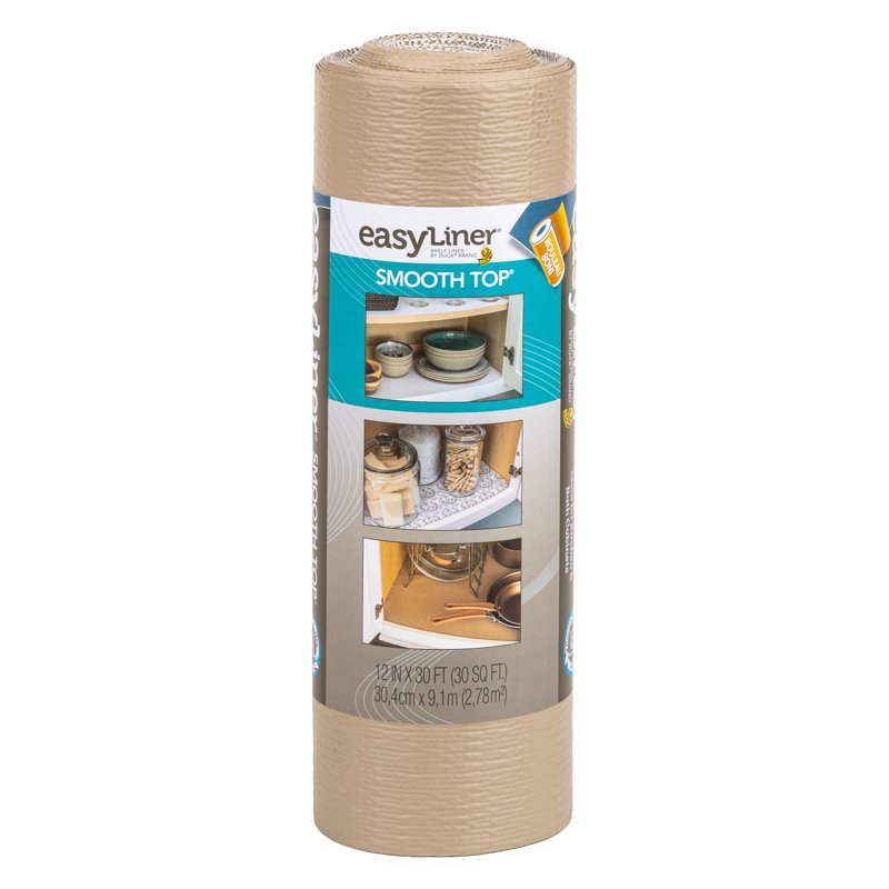 Smooth Top Shelf Liner - 12" x 30' - 2 Pack - Taupe