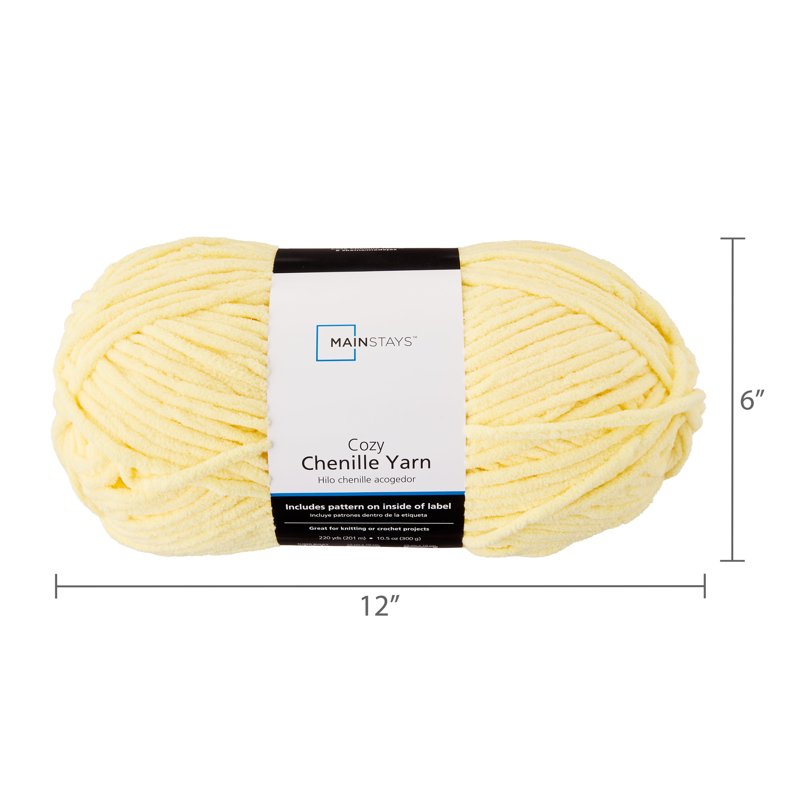 Bulky Chenille Yarn Lemonade 220 yd - Soft Knitting & Crochet Fiber