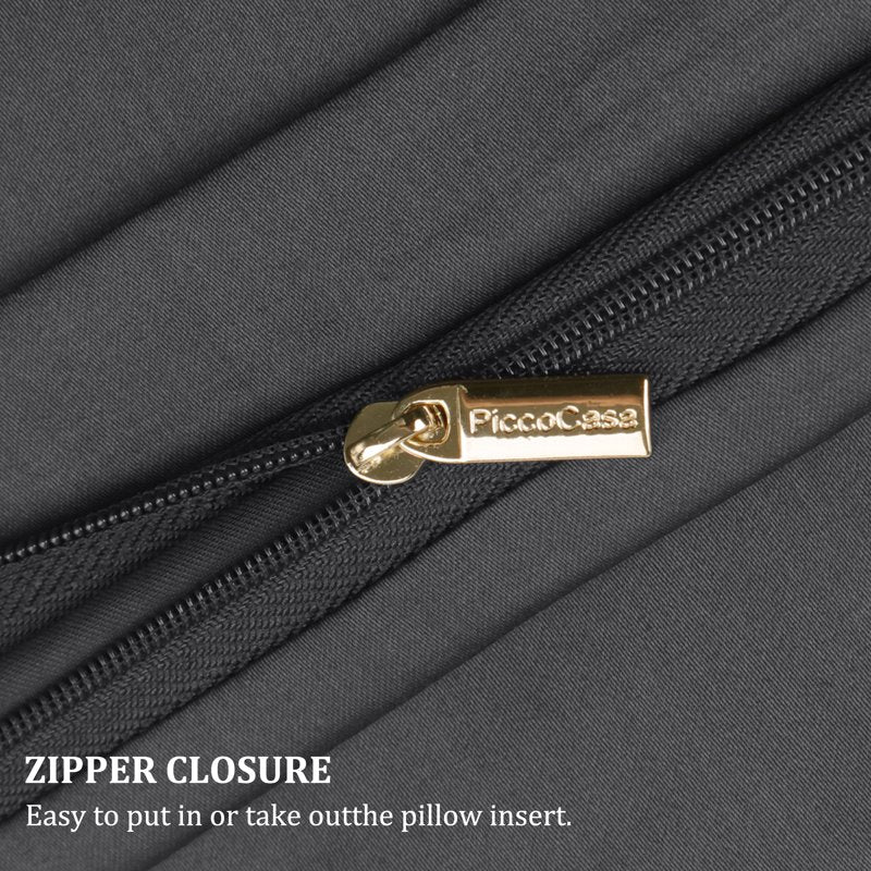 Dark Gray Cotton Body Pillow Cover with Zipper Closure 20x55 Inches