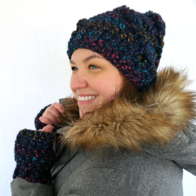 Lion Brand Wool-Ease Thick & Quick Yarn City Lights Stripes - Purple Multi-Color, Single