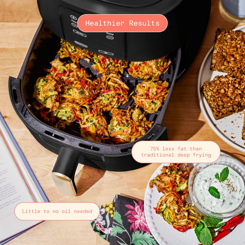6 Qt Air Fryer with TurboCrisp Technology, Ceramic Nonstick - Black Sesame
