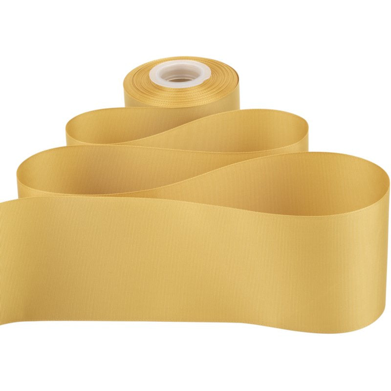 Ribbonitlux 4 Inch x 25 Yards Gold Grosgrain Ribbon - Premium Craft & Gift Wrap