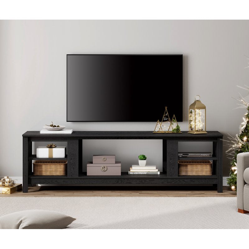 70 Inch Black TV Stand for 75 Inch TVs - Farmhouse Entertainment Center