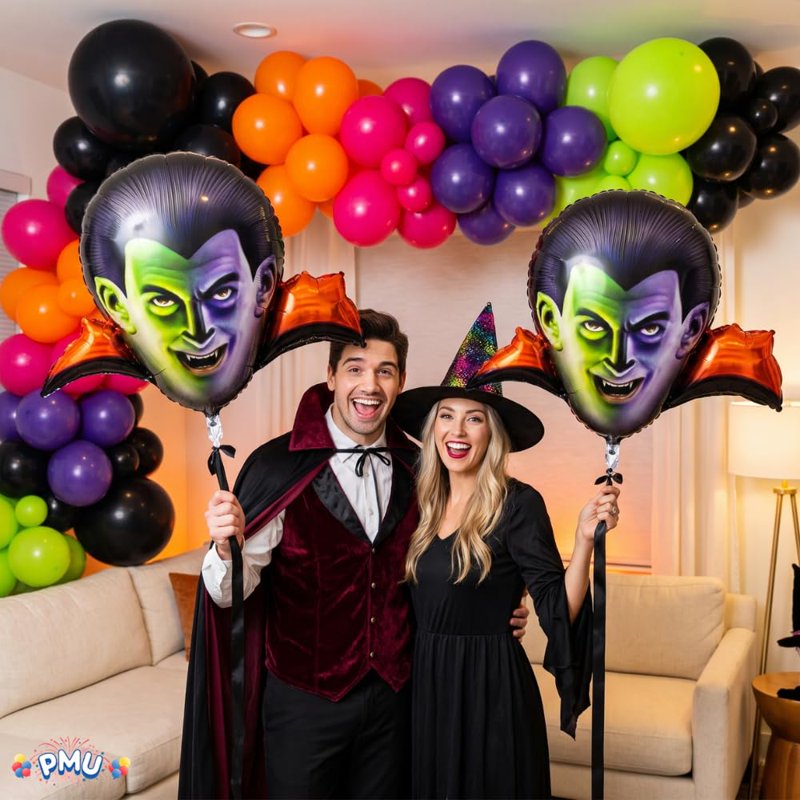 Halloween Dracula Mylar Balloon - 46 Inch Party Accessory with Variation of Pkg 1
