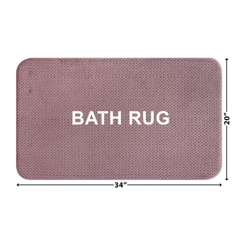 Memory Foam Cotton Bath Rug - Violet Gem, 20x34 Inch, Non-Slip