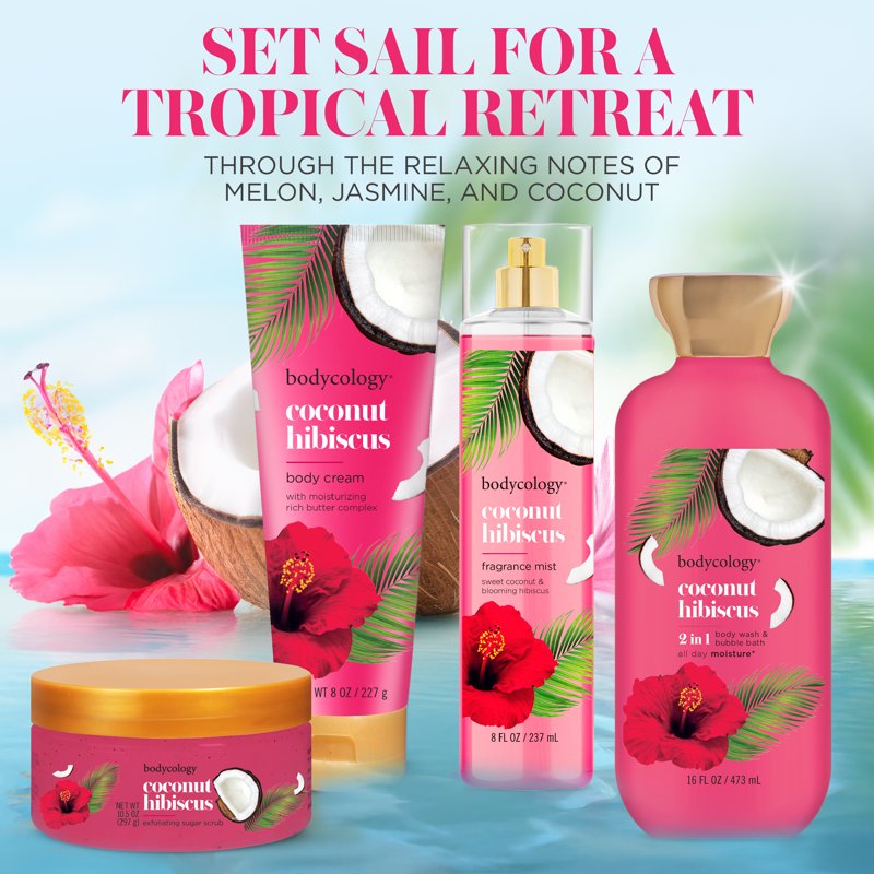 Coconut Hibiscus Shea Butter Body Cream - Ultra-Hydrating Moisturizer, 8 oz