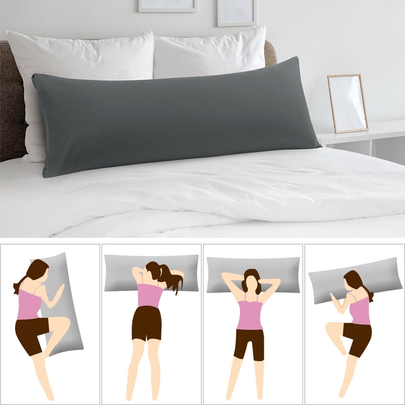 Microfiber Body Pillow Cover 20x54 Grey - Breathable & Soft Bedding