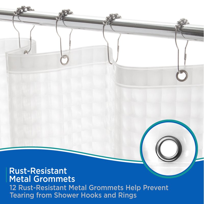 Kenney Medium Weight Embossed PEVA Shower Curtain Liner - Clear, 70x72 Inches Variation of THIS Listing