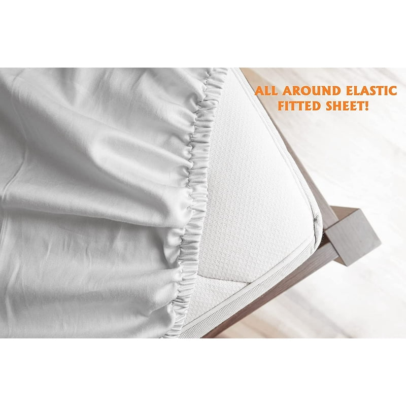 Queen Size Wrinkle-Free Fitted Sheet - Cream - 1500 Series Hotel Comfort