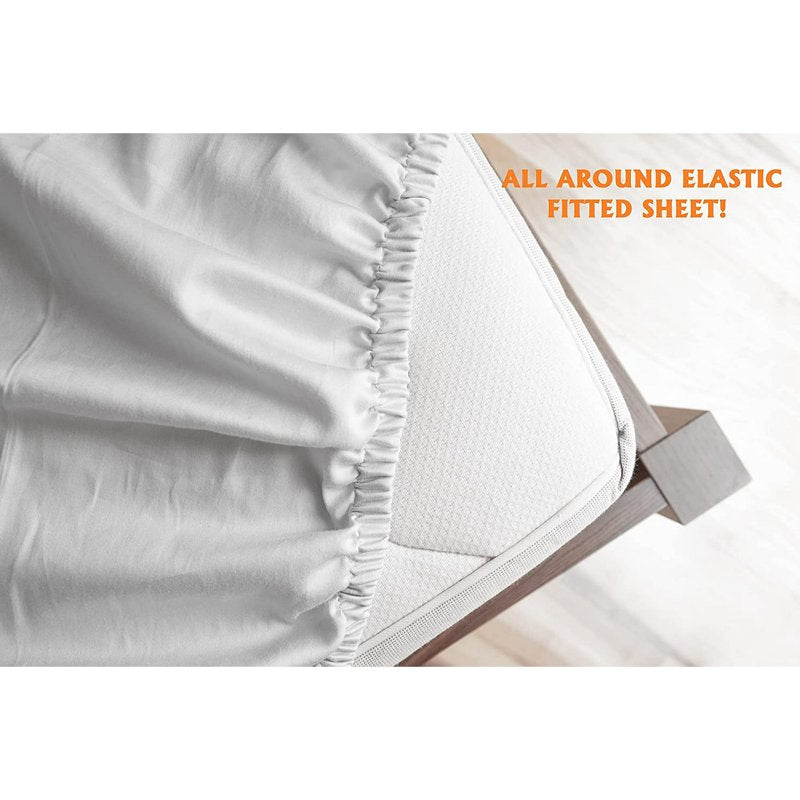 King Size Wrinkle-Free Fitted Sheet - Pink, 1500 Series, Hotel-Feel