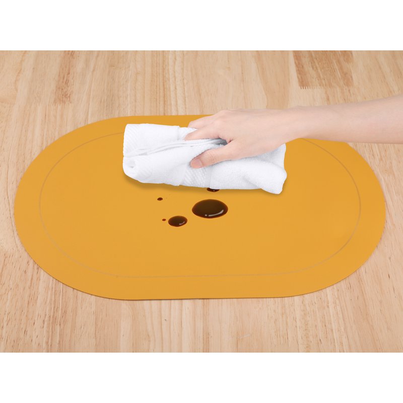 Faux Leather Placemats Set - Washable Table Mats 6pk Red & Yellow