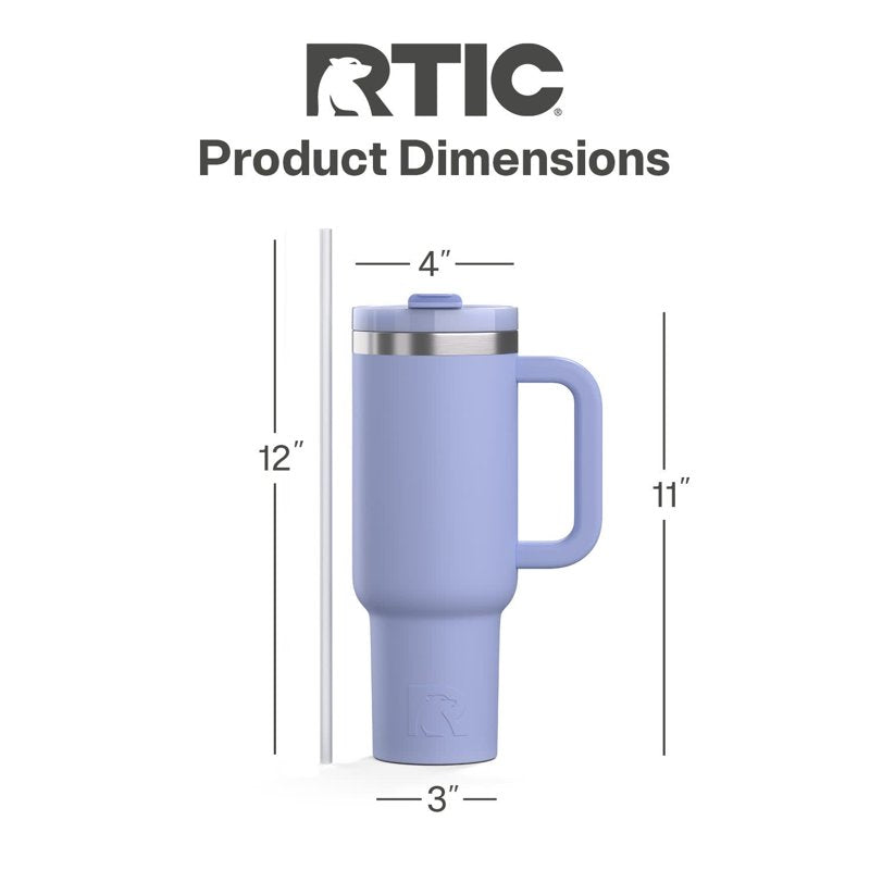 40 oz Ceramic Lined Road Trip Tumbler with Handle & Straw Lid - Periwinkle