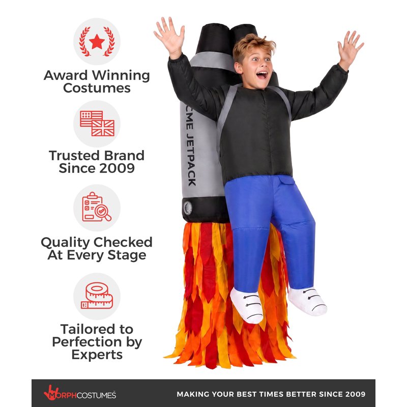 Kids Inflatable Jetpack Costume - Space Themed Rocket Suit for Children