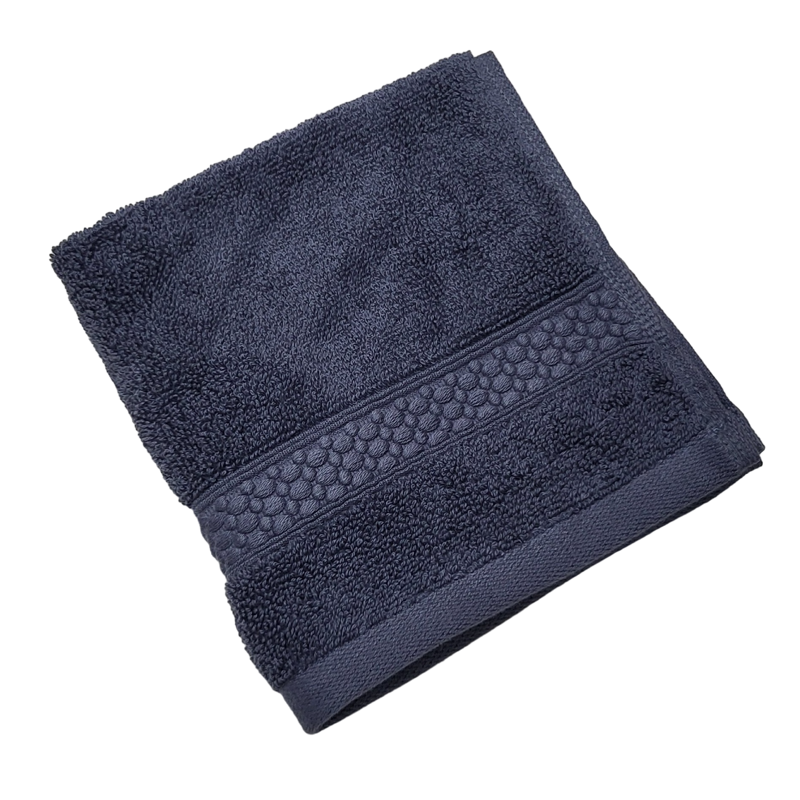 Dobby Washcloth - Smokey Blue, 100% Cotton, 13x13 Inches - Beautiful by Drew Barrymore