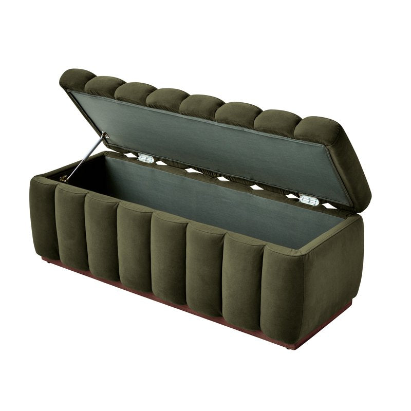 Channel Tufted Storage Bench - Elegant Upholstered Design