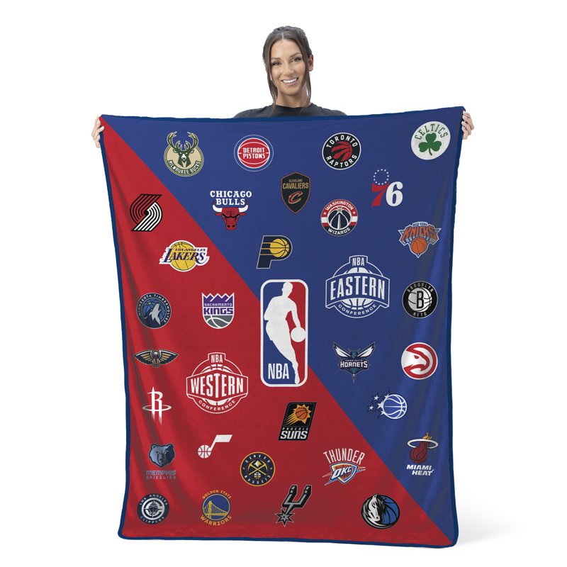 NBA Official Logo Silk Touch Throw Blanket 46x60 - Sports Fan Gift