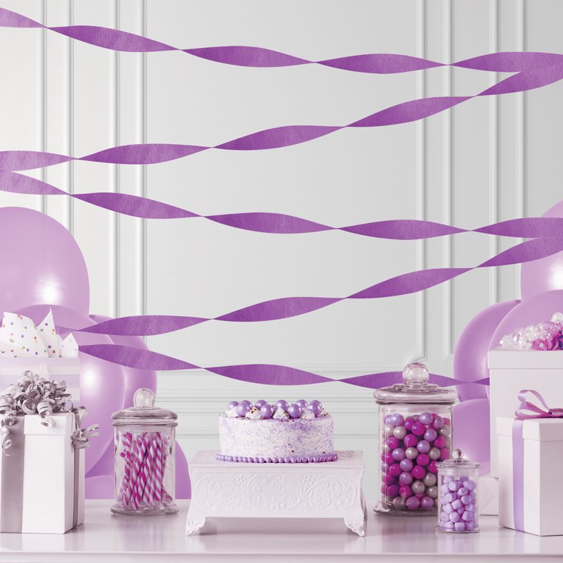 Purple Paper Party Streamer 150 Feet for Events & Decorations