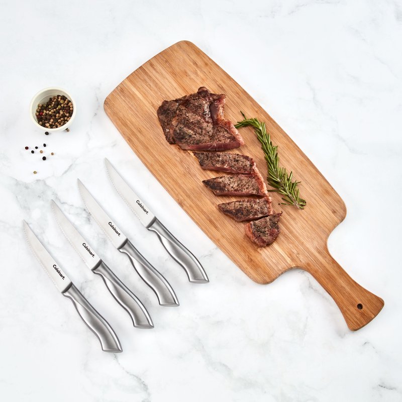 4-Piece Stainless Steel Steak Knife Set - 6 Pack