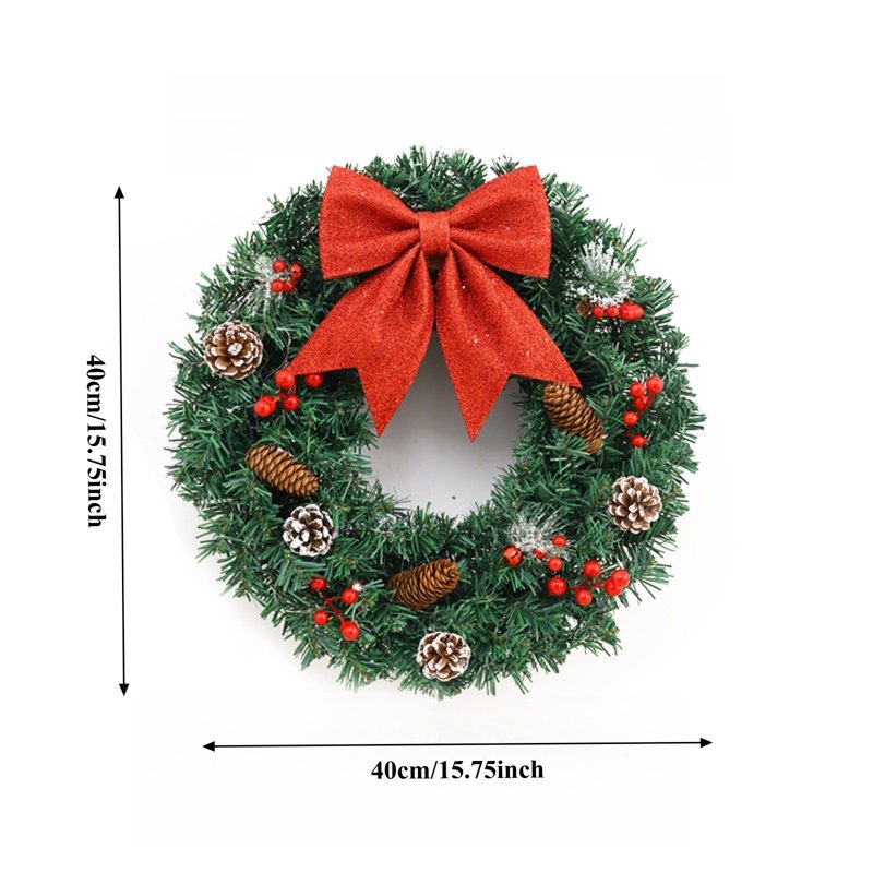 Artificial Christmas Wreath for Front Door & Indoor Decor - Holiday Wreath, Outdoor Friendly, 006-Christmas