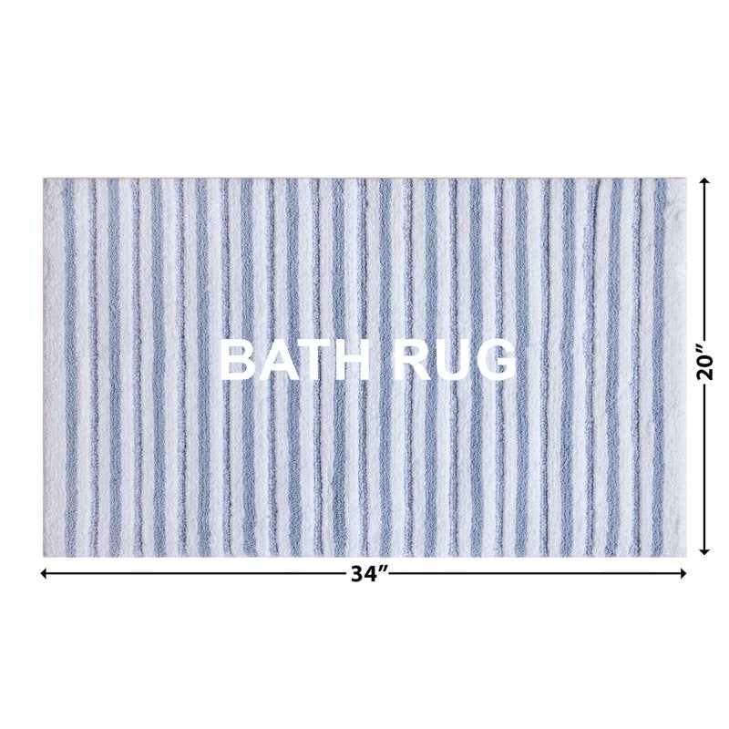 Better Homes & Gardens Soft Tufted Stripe Bath Rug - Blue Silver 20x34