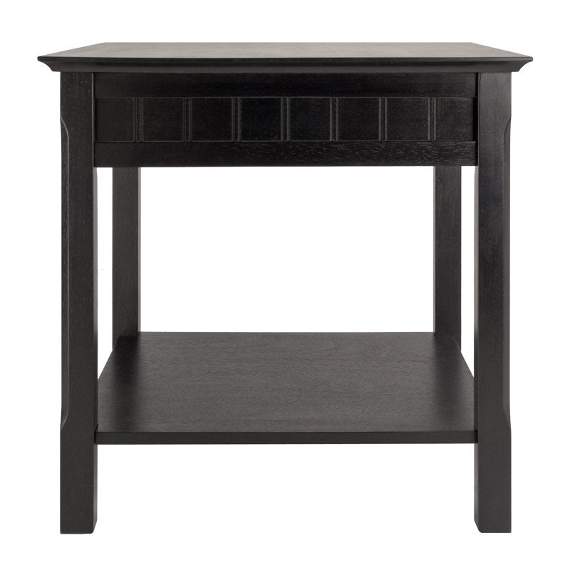 End Table with Drawer - Black Finish, Timber Collection