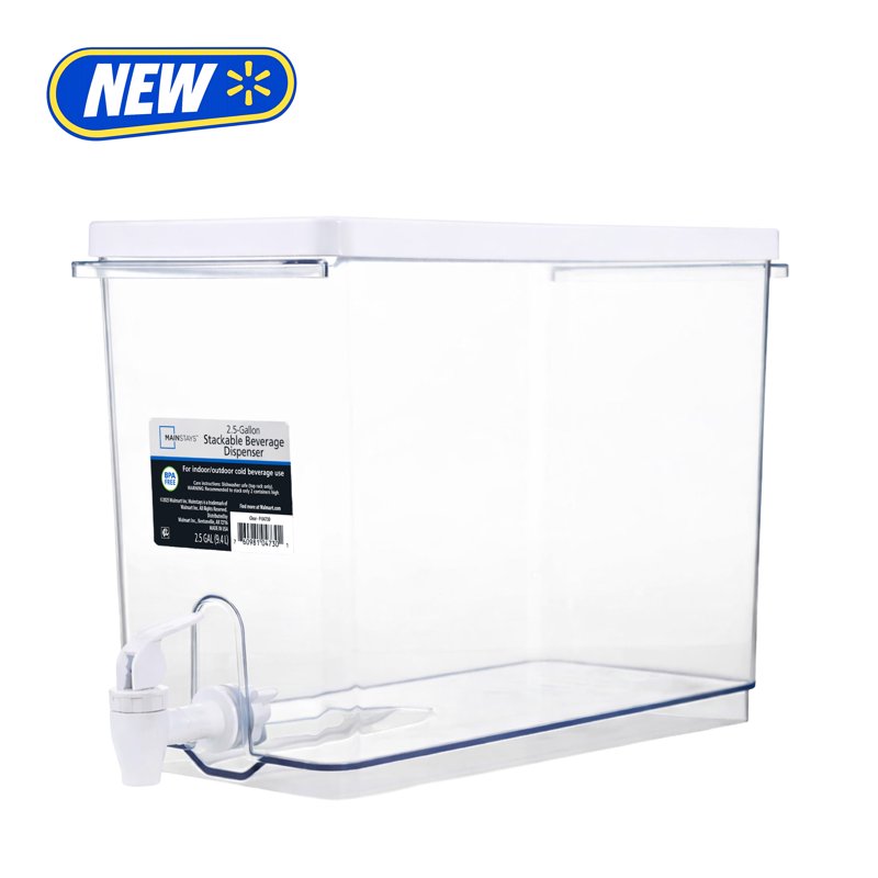2 Pack 2.5 Gallon Drink Dispenser with Easy-Pour Spigot